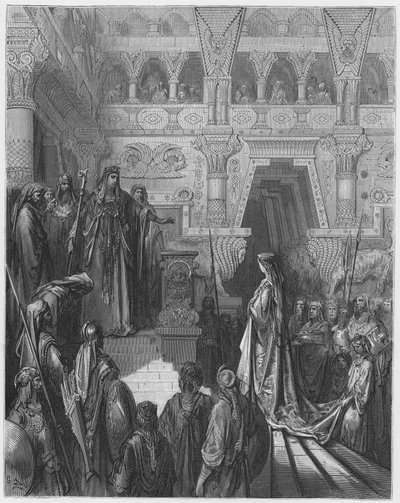ギュスターヴドレバイブル：シェバの女王を迎えるソロモン 作： Gustave Dore